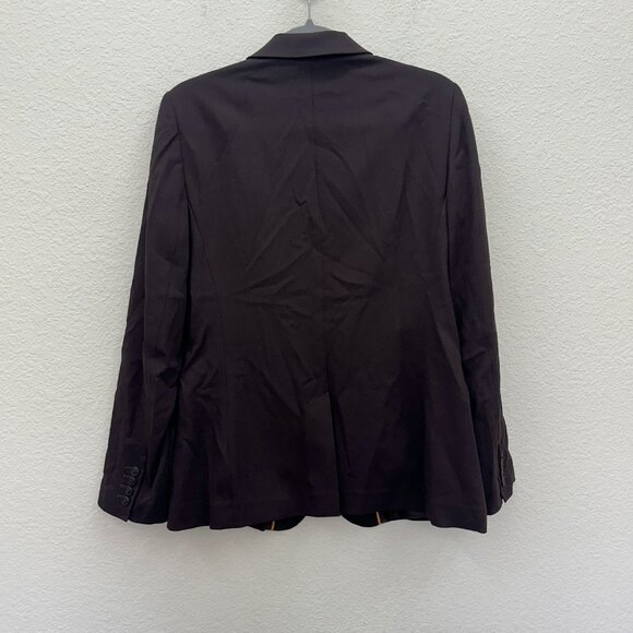 LL Bean Brown Wool Blend One Button Business Blazer Jacket Womens size 10 - Picture 9 of 11
